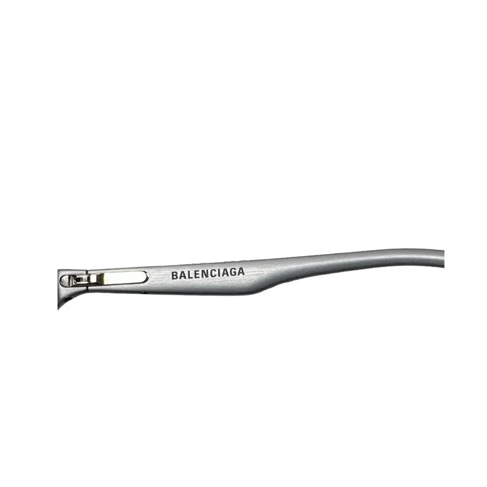 Balenciaga Logo Womens Grey Aluminum Metal Frame UV Sunglasses with Case New